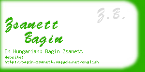 zsanett bagin business card